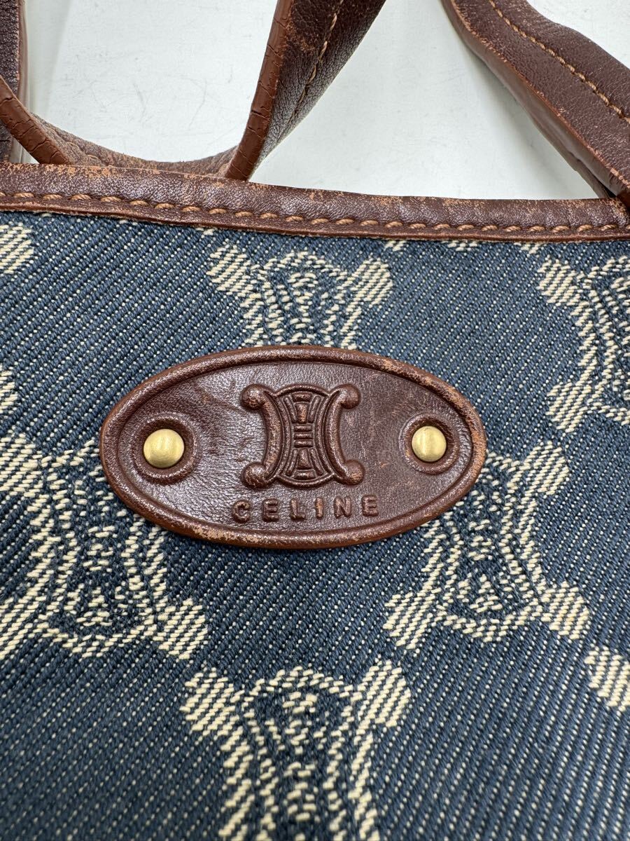 $ CELINE セリーヌ トートバッグ マカダム デニム YS00775_画像3