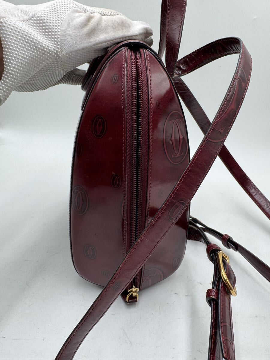 ☆ Cartier カルティエ ハッピーバースデー ボルドー パテントレザー リュックサック_画像2