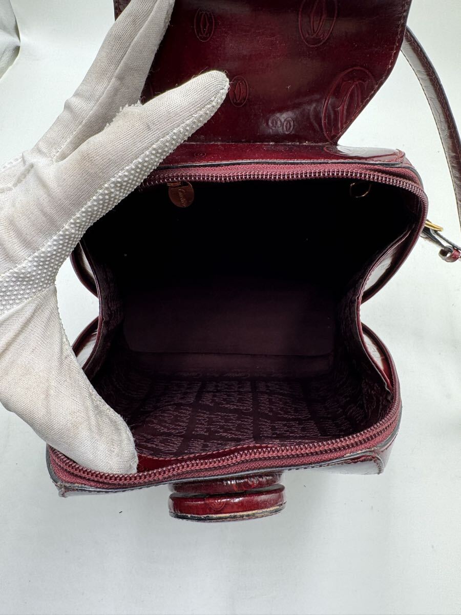 ☆ Cartier カルティエ ハッピーバースデー ボルドー パテントレザー リュックサック_画像5