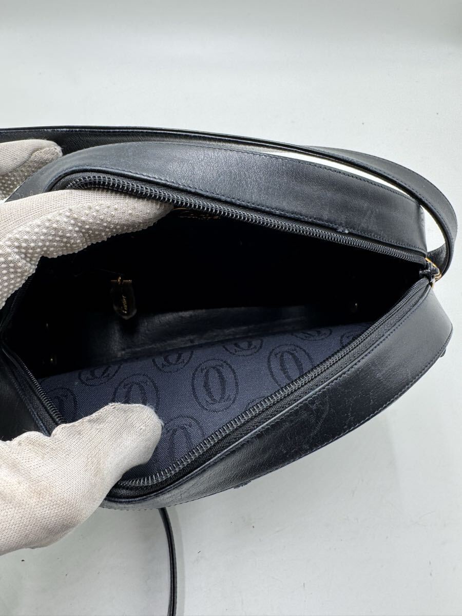 ☆ Cartier カルティエ ショルダーバッグ サファイアライン ブラック ゴールド金具_画像7