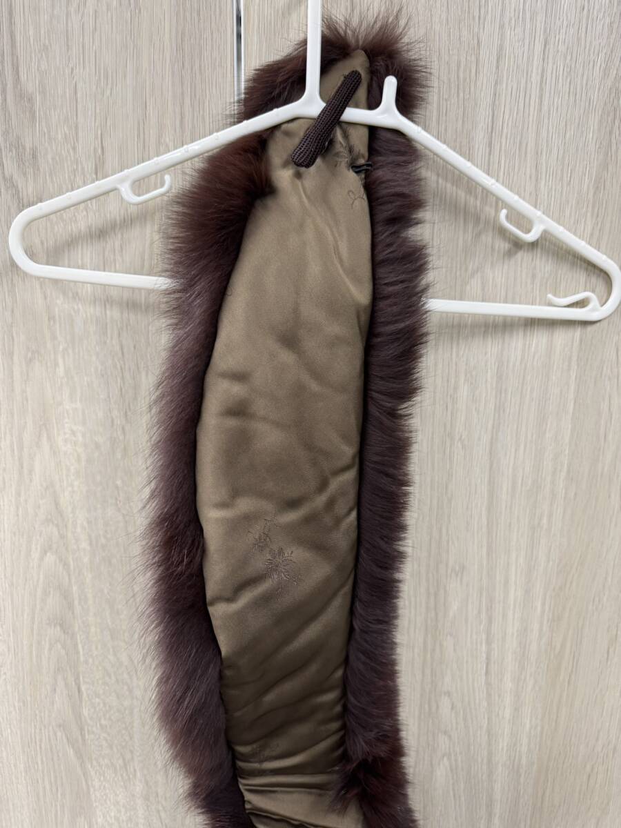 【美品】CHARMODE Selected Fur ファー マフラー ブラウン 留め具 ピン有り リアルファー フェイクファー_画像7
