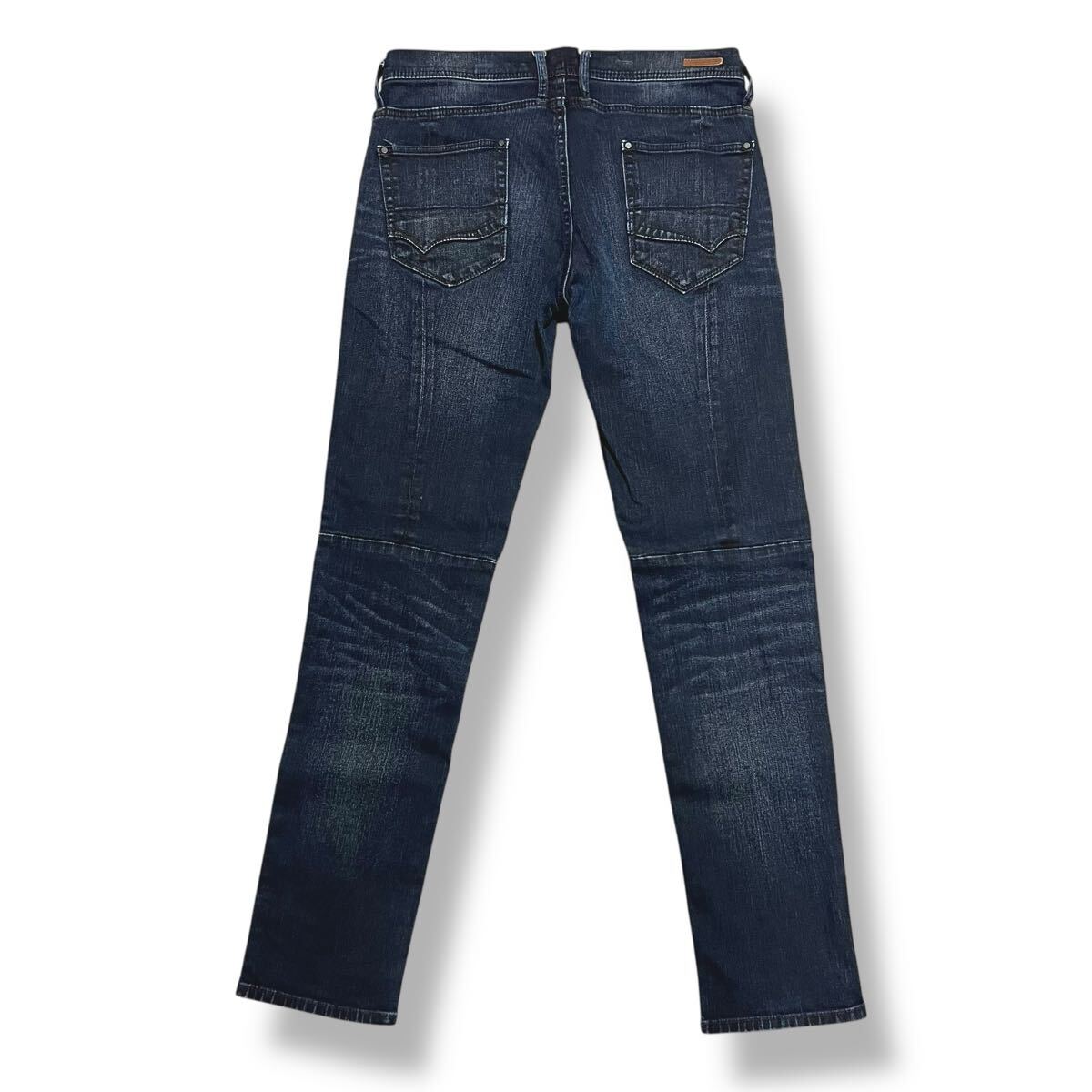 濃紺 ニコルクラブフォーメン スリムテーパード ストレッチ デニム パンツ サイズ46 メンズ ジーンズ 美品_画像3