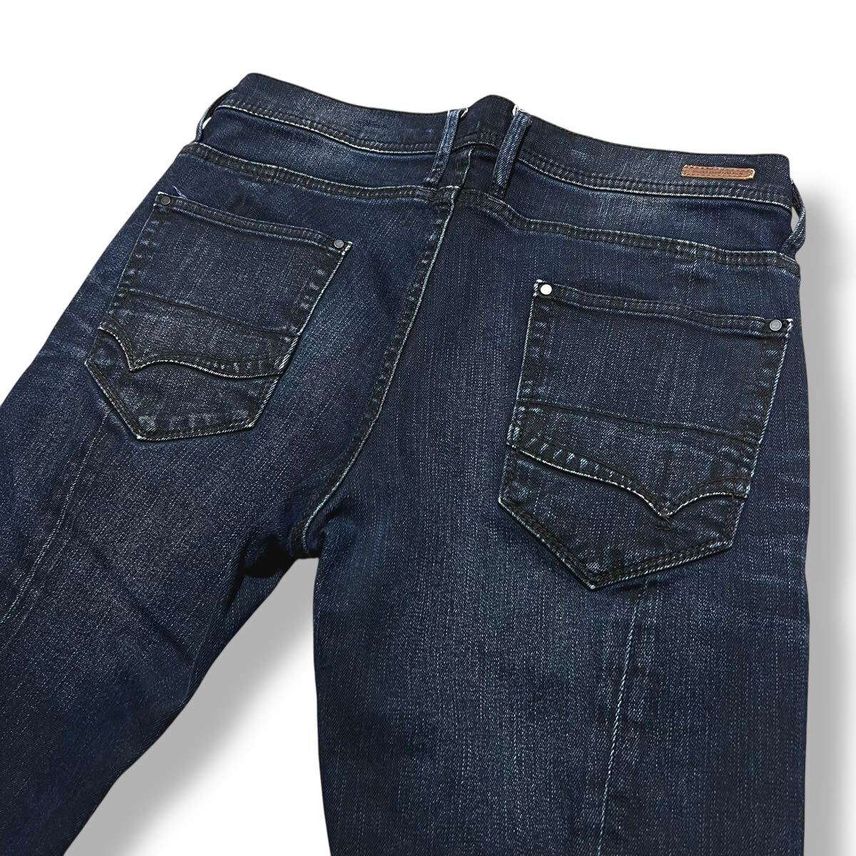 濃紺 ニコルクラブフォーメン スリムテーパード ストレッチ デニム パンツ サイズ46 メンズ ジーンズ 美品_画像5