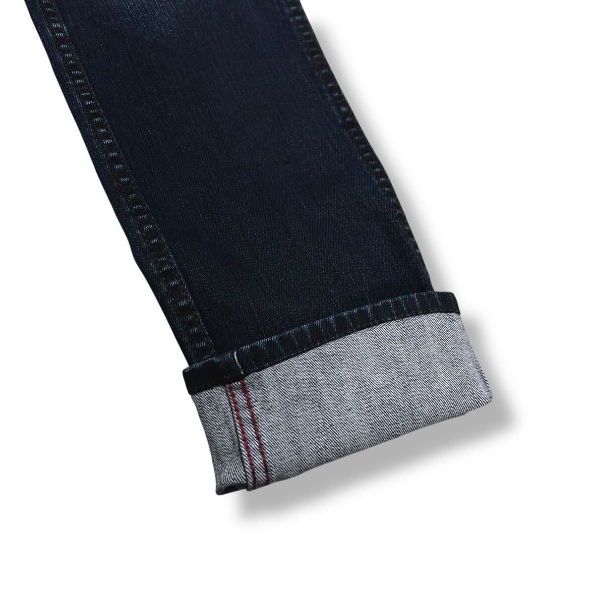 濃紺 ニコルクラブフォーメン スリムテーパード ストレッチ デニム パンツ サイズ46 メンズ ジーンズ 美品_画像9