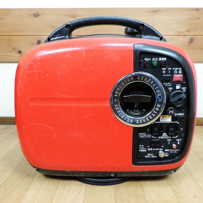 [税込]shindaiwa 新ダイワ インバータ発電機 iEG1600M-Y 1.6kVA 16A 防音型 ガソリンエンジン 非常用電源 防災 100V■動作確認中動画掲載■_画像2