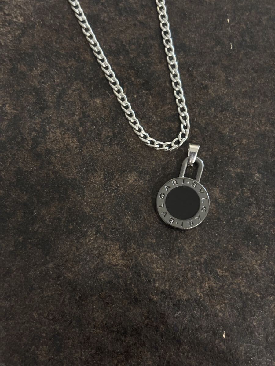 新品未使用 BVLGARI ブルガリ チャーム ネックレス ステンレス シルバー 50cm ギフト プレゼント_画像5