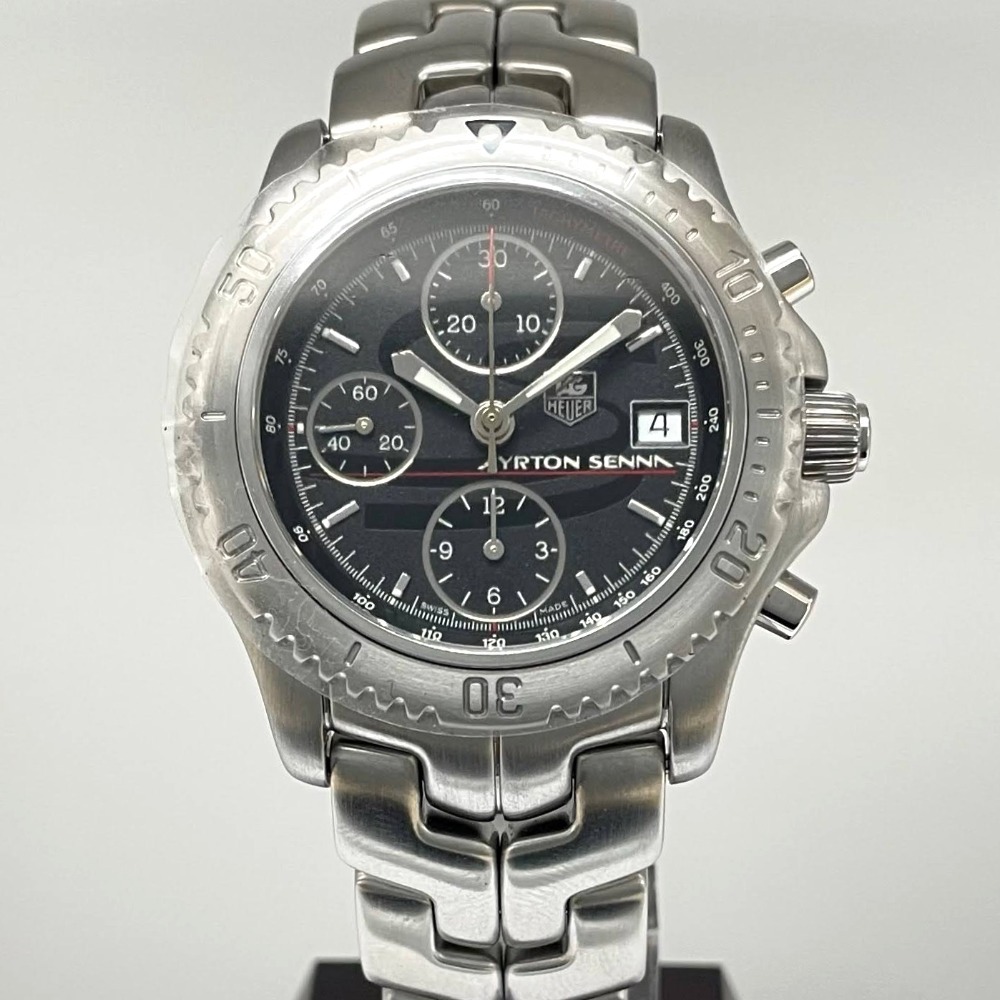 タグホイヤー アイルトン・セナ コラボ 限定1991本 CT2114 41mm リンク クロノグラフ 自動巻き メンズ LINK 未使用品 TAG HEUER 腕時計_画像1