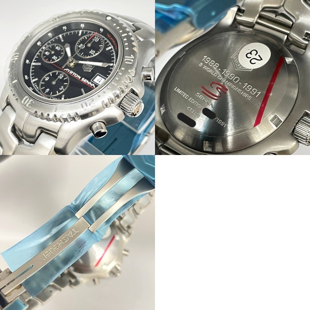 タグホイヤー アイルトン・セナ コラボ 限定1991本 CT2114 41mm リンク クロノグラフ 自動巻き メンズ LINK 未使用品 TAG HEUER 腕時計_画像7
