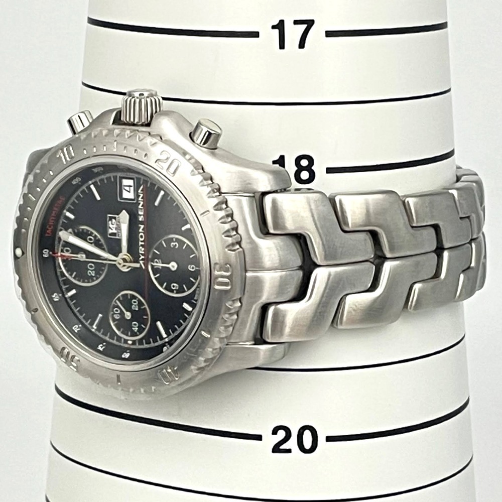 タグホイヤー アイルトン・セナ コラボ 限定1991本 CT2114 41mm リンク クロノグラフ 自動巻き メンズ LINK 未使用品 TAG HEUER 腕時計_画像8