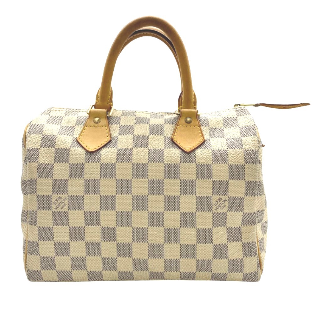  Louis * Vuitton ручная сумочка N41534 Damier azur speedy 25 белый PVC кожа женский 