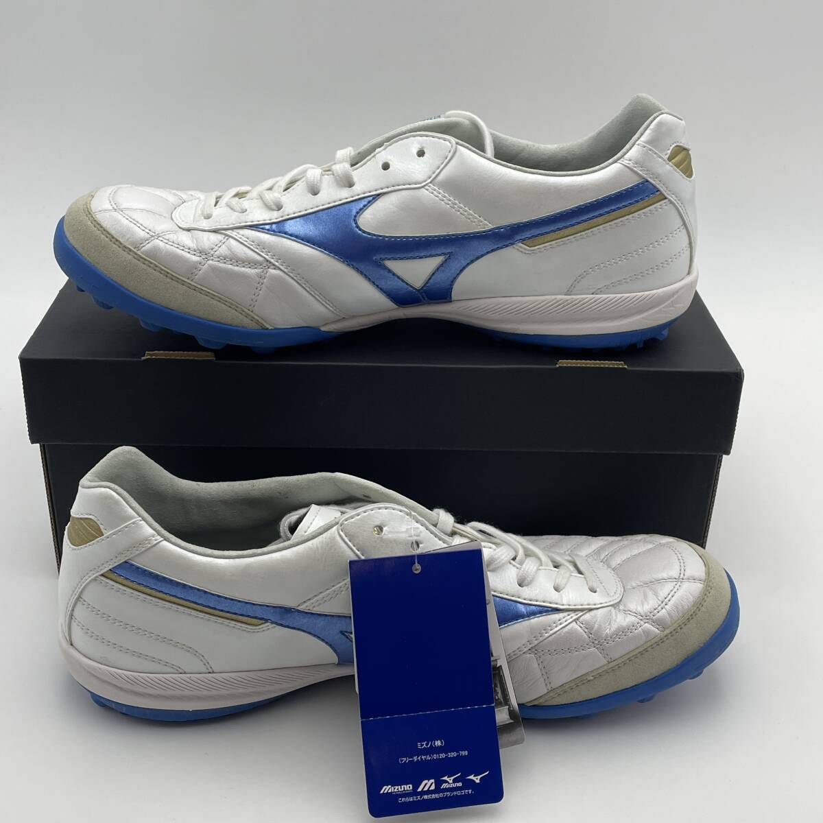 美品タグ付き　ミズノ フットサル モレリア サラ ジャパン MIZUNO SALA JAPAN IN Q1GB2411 25 ホワイト ブルー RC0197 26.5cm_画像4