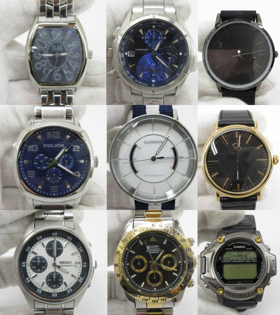 s61060-ap [送料950円]ジャンク▼CASIO G-SHOCK SEIKO WIRED DIESEL Calvin Klein その他 ブランド メンズ 腕時計 21点セット[155-251119]_画像2