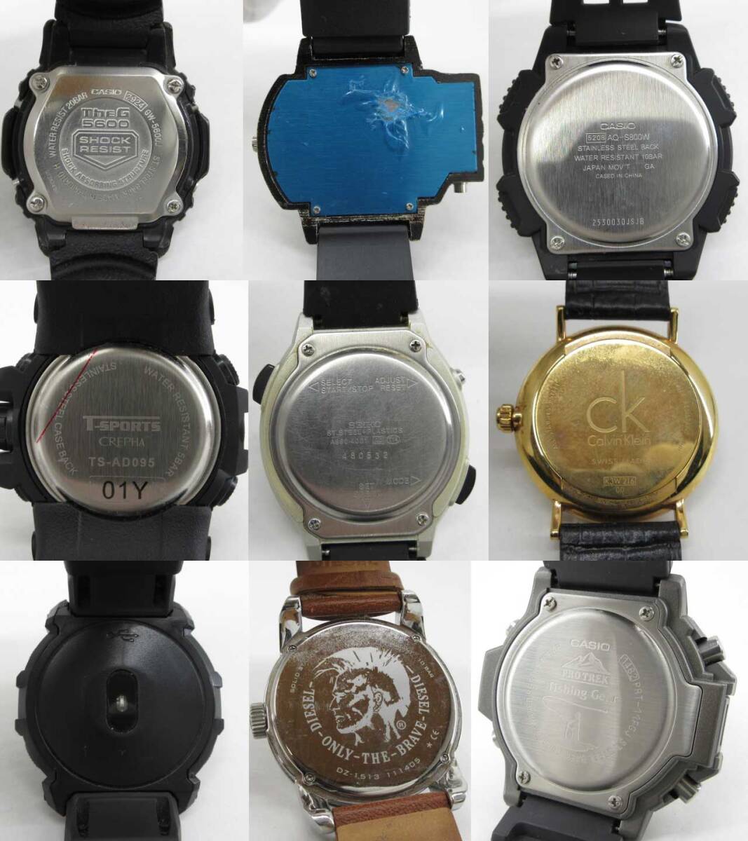 s61060-ap [送料950円]ジャンク▼CASIO G-SHOCK SEIKO WIRED DIESEL Calvin Klein その他 ブランド メンズ 腕時計 21点セット[155-251119]_画像5