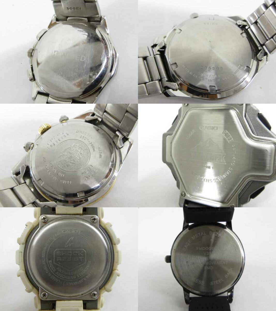 s61060-ap [送料950円]ジャンク▼CASIO G-SHOCK SEIKO WIRED DIESEL Calvin Klein その他 ブランド メンズ 腕時計 21点セット[155-251119]_画像6