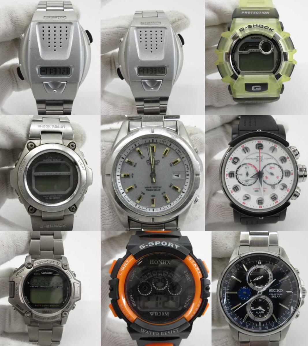 s61062-ap [送料950円]ジャンク▼G-SHOCK SEIKO TECHNOS CASIO PRO TREK その他 ブランド メンズ 腕時計 21点セット [155-251119]_画像3