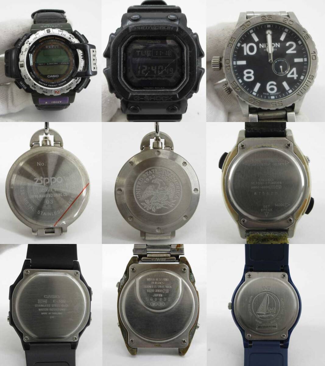 s61063-ap [送料950円]ジャンク▼CASIO PRO TREK G-SHOCK SEIKO CITIZEN EMPORIO ARMANI その他ブランド 腕時計 21点セット [155-251119]_画像4