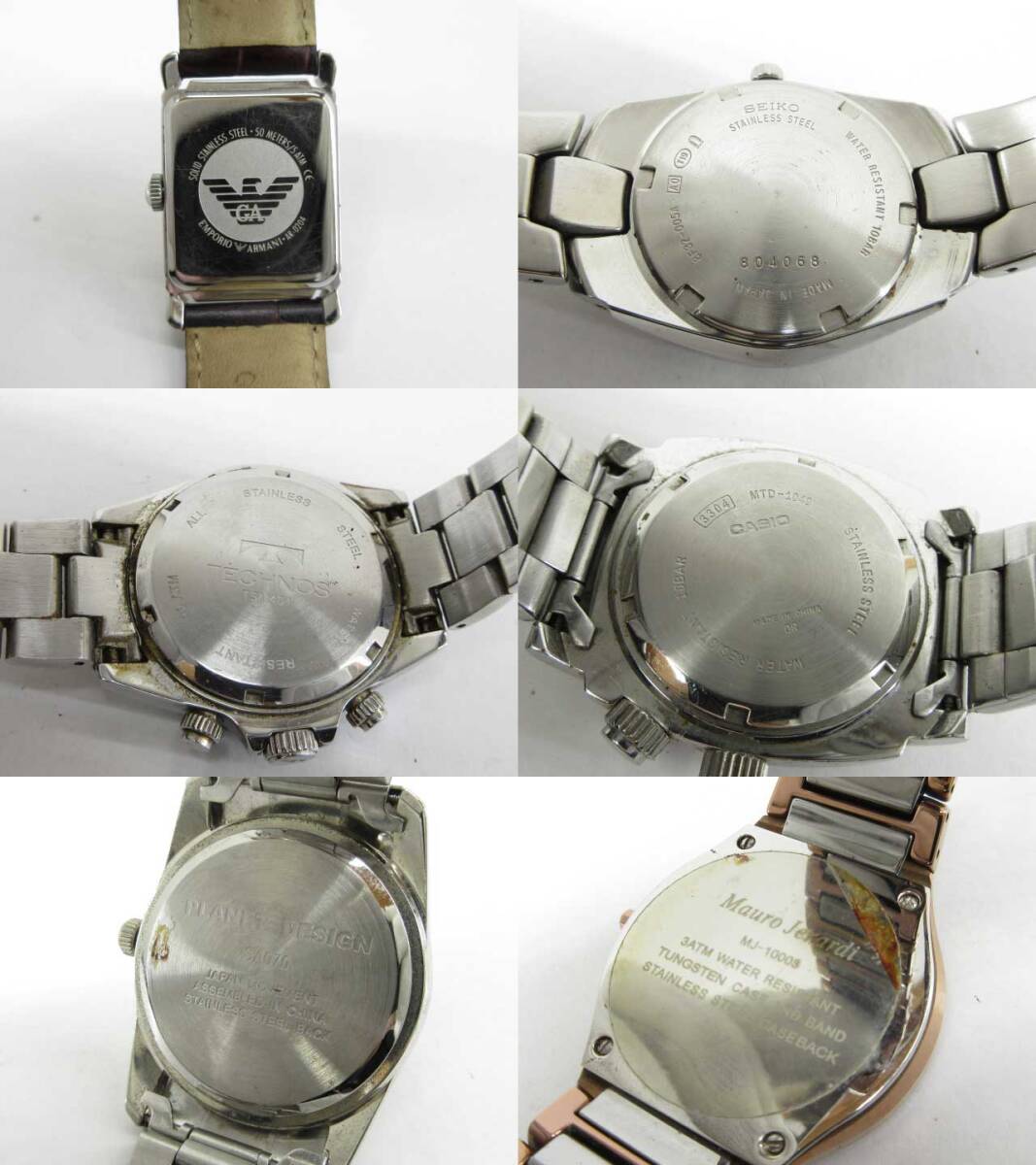 s61063-ap [送料950円]ジャンク▼CASIO PRO TREK G-SHOCK SEIKO CITIZEN EMPORIO ARMANI その他ブランド 腕時計 21点セット [155-251119]_画像5