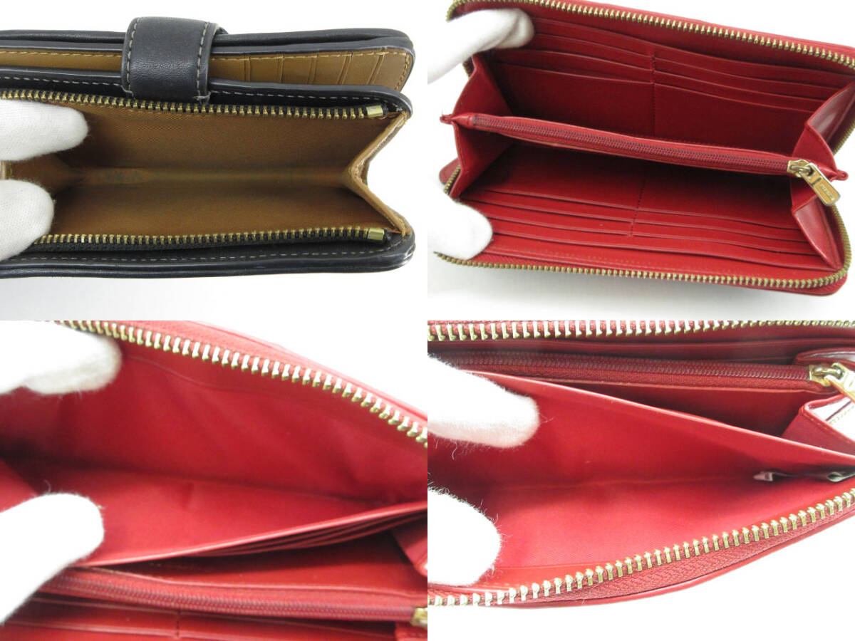 s61074-ap [送料950円]ジャンク▼COACH コーチ 長財布 ロングウォレット 折り財布 ショートウォレット シグネチャー 無地 6点[170-251121]_画像7
