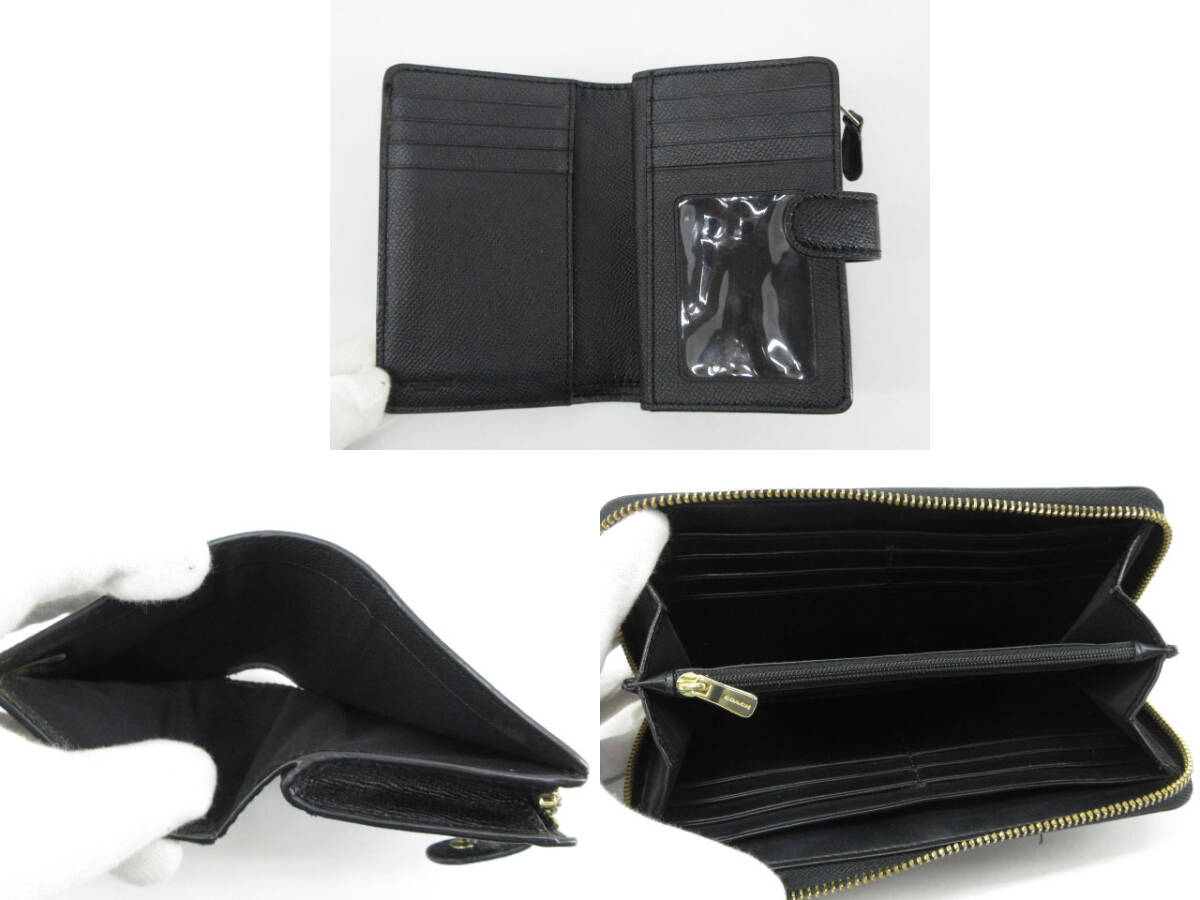 s61074-ap [送料950円]ジャンク▼COACH コーチ 長財布 ロングウォレット 折り財布 ショートウォレット シグネチャー 無地 6点[170-251121]_画像9