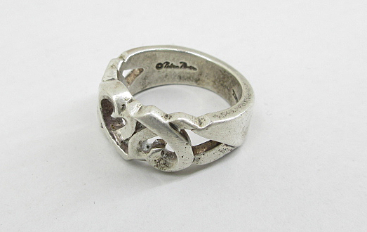 d80595-ap [送料280円]中古▼TIFFANY&Co. ティファニー SILVER 925 シルバー トリプルラビングハート リング 指輪 10号 [171-251108]_画像1