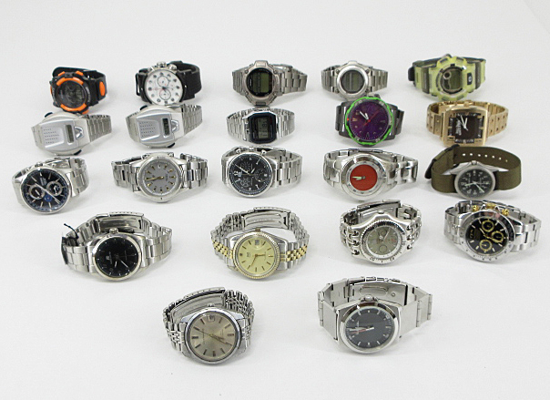 s61062-ap [送料950円]ジャンク▼G-SHOCK SEIKO TECHNOS CASIO PRO TREK その他 ブランド メンズ 腕時計 21点セット [155-251119]_画像1