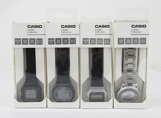 k71029-ap [送料650円]中古▼CASIO Collection カシオ コレクション クォーツ デジタル デジアナ 腕時計 稼働品 4点セット [155-251119]_画像1