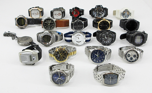 s61060-ap [送料950円]ジャンク▼CASIO G-SHOCK SEIKO WIRED DIESEL Calvin Klein その他 ブランド メンズ 腕時計 21点セット[155-251119]_画像1