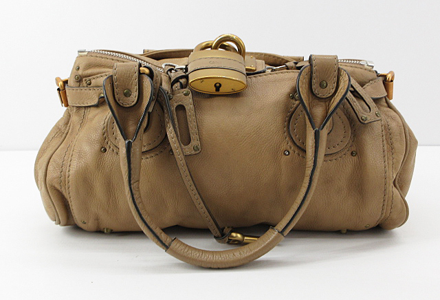 n51312-ap 中古▼Chloe クロエ パディントン ハンドバッグ レザー 南京錠 イタリア製 レディースバッグ [169-251121]_画像1