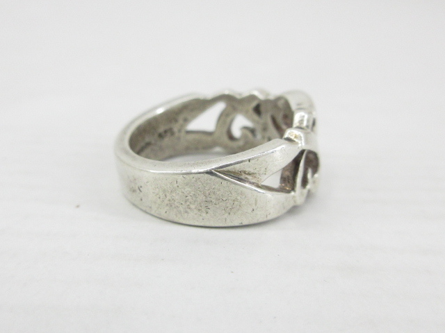 d80595-ap [送料280円]中古▼TIFFANY&Co. ティファニー SILVER 925 シルバー トリプルラビングハート リング 指輪 10号 [171-251108]_画像5