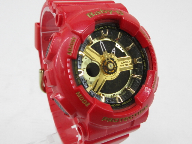 k71010-ap [送料650円]中古▼BABY-G ベビーG DIGITAL-ANALOG BA-110VLA-4AJR デジアナ クォーツ レッド 腕時計 [154-251115]_画像3