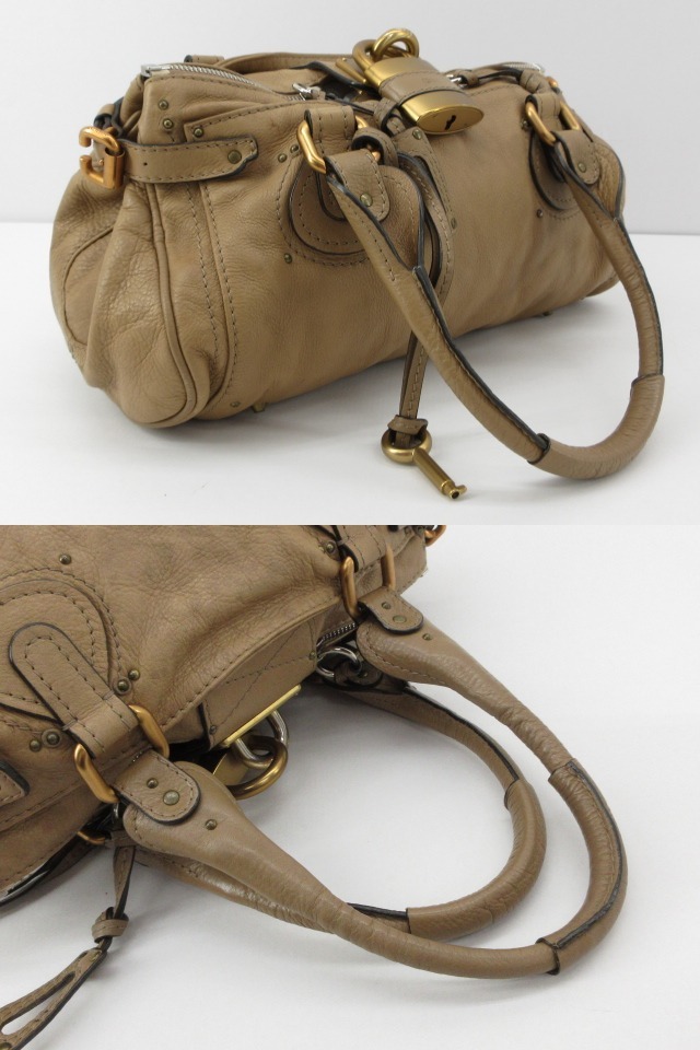 n51312-ap 中古▼Chloe クロエ パディントン ハンドバッグ レザー 南京錠 イタリア製 レディースバッグ [169-251121]_画像4