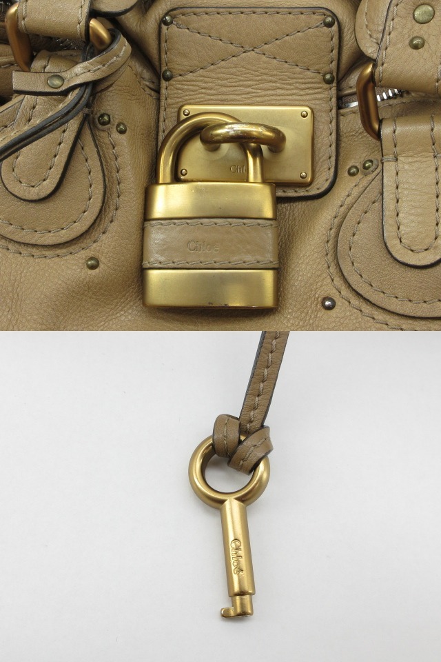 n51312-ap 中古▼Chloe クロエ パディントン ハンドバッグ レザー 南京錠 イタリア製 レディースバッグ [169-251121]_画像5