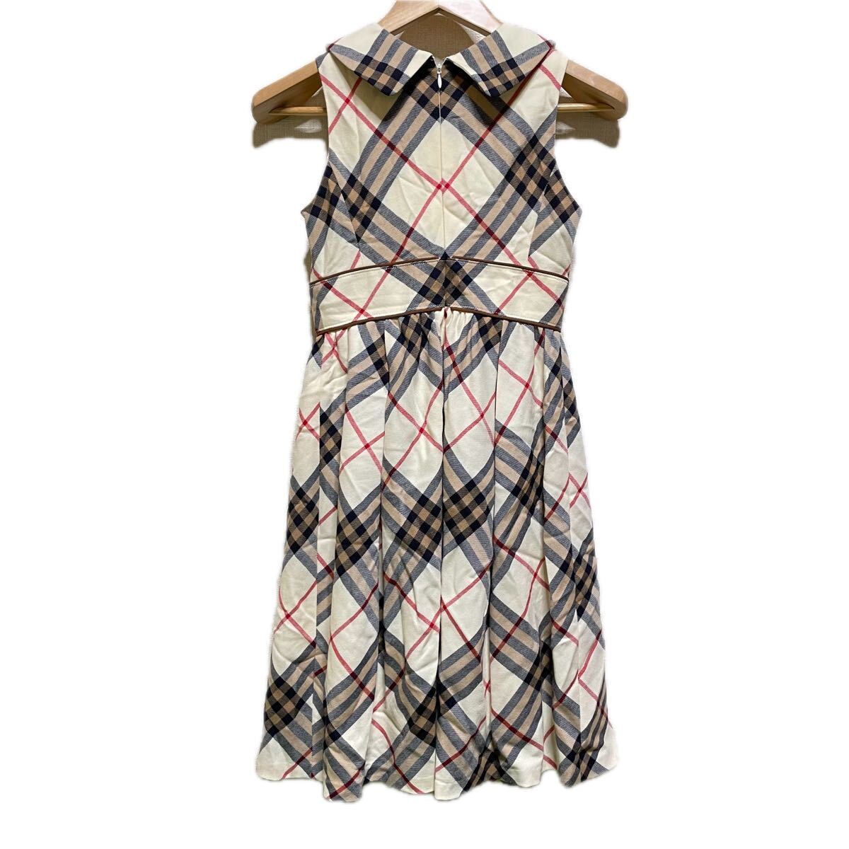 E28 Burberry BLUE LABEL バーバリー ブルーレーベル ワンピース ドレス アイボリー チェック レディース 冬服 秋冬 オシャレ ハイブランド_画像2