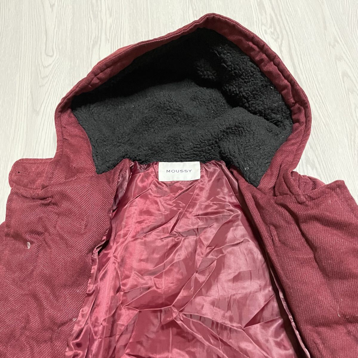 E45 MOUSSY マウジー ダッフルコート ワインレッド 冬服 秋冬 オシャレ ハイブランド 美品_画像8