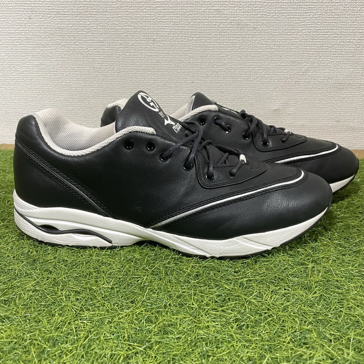 正規品 極美品 GIORGIO ARMANI×MIZUNO アルマーニ ミズノ コラボスニーカー サイズ=28.5cm スニーカー 高級 ハイブランド ブラック_画像3