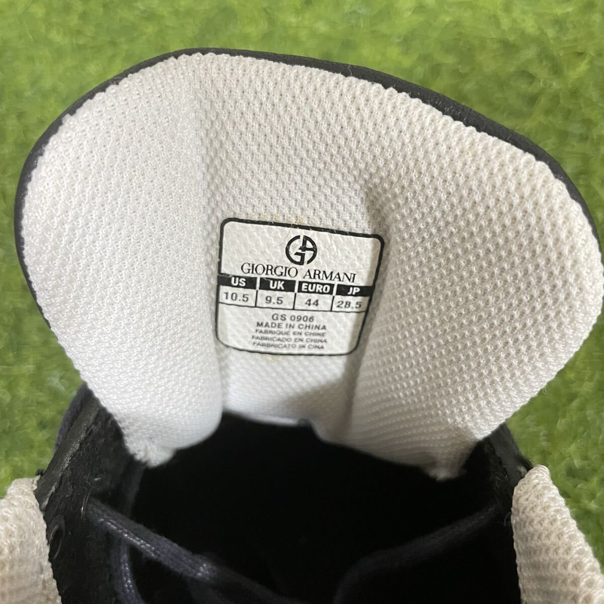 正規品 極美品 GIORGIO ARMANI×MIZUNO アルマーニ ミズノ コラボスニーカー サイズ=28.5cm スニーカー 高級 ハイブランド ブラック_画像9