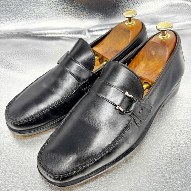 * Salvatore Ferragamo * кожа обувь /6EE 24.5/ повседневная обувь / короткие сапоги / бизнес обувь / кожа обувь / чёрный 