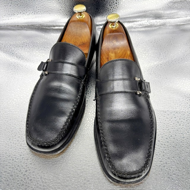 * Salvatore Ferragamo * кожа обувь /6EE 24.5/ повседневная обувь / короткие сапоги / бизнес обувь / кожа обувь / чёрный 