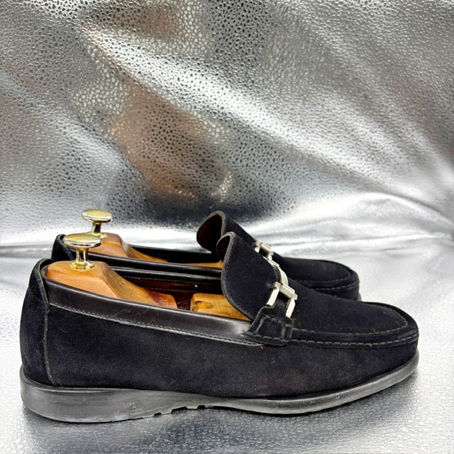 * Salvatore Ferragamo *bido Loafer /6 1/2EE 25.0/ повседневная обувь / короткие сапоги / бизнес обувь / замша / чёрный 