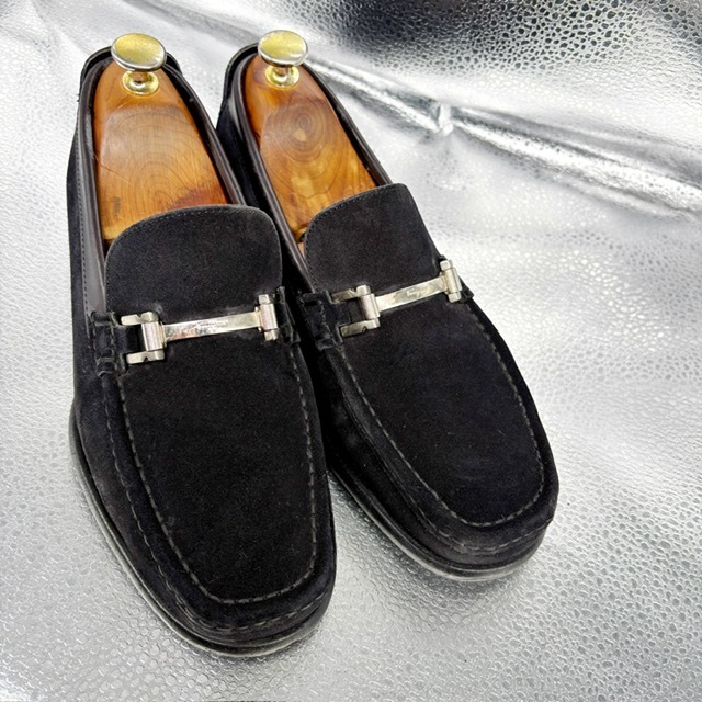 * Salvatore Ferragamo *bido Loafer /6 1/2EE 25.0/ повседневная обувь / короткие сапоги / бизнес обувь / замша / чёрный 