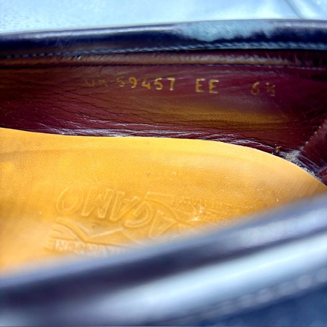 * Salvatore Ferragamo *bido Loafer /6 1/2EE 25.0/ повседневная обувь / короткие сапоги / бизнес обувь / замша / чёрный 