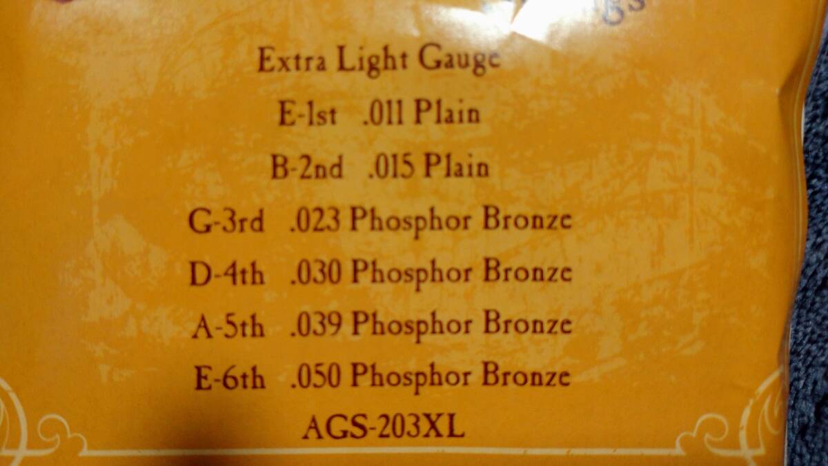 Aria アリア アコースティックギター 弦 AGS-203XL .011-.050 Extra Light エキストラライト 2セット_画像3