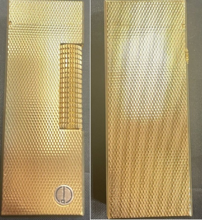 [5NH маленький 11001D]1 иен старт *dunhill* Dunhill * газовая зажигалка * Gold * надеты огонь не проверка * с коробкой * с руководством пользователя * текущее состояние товар * ролик тип * курение .