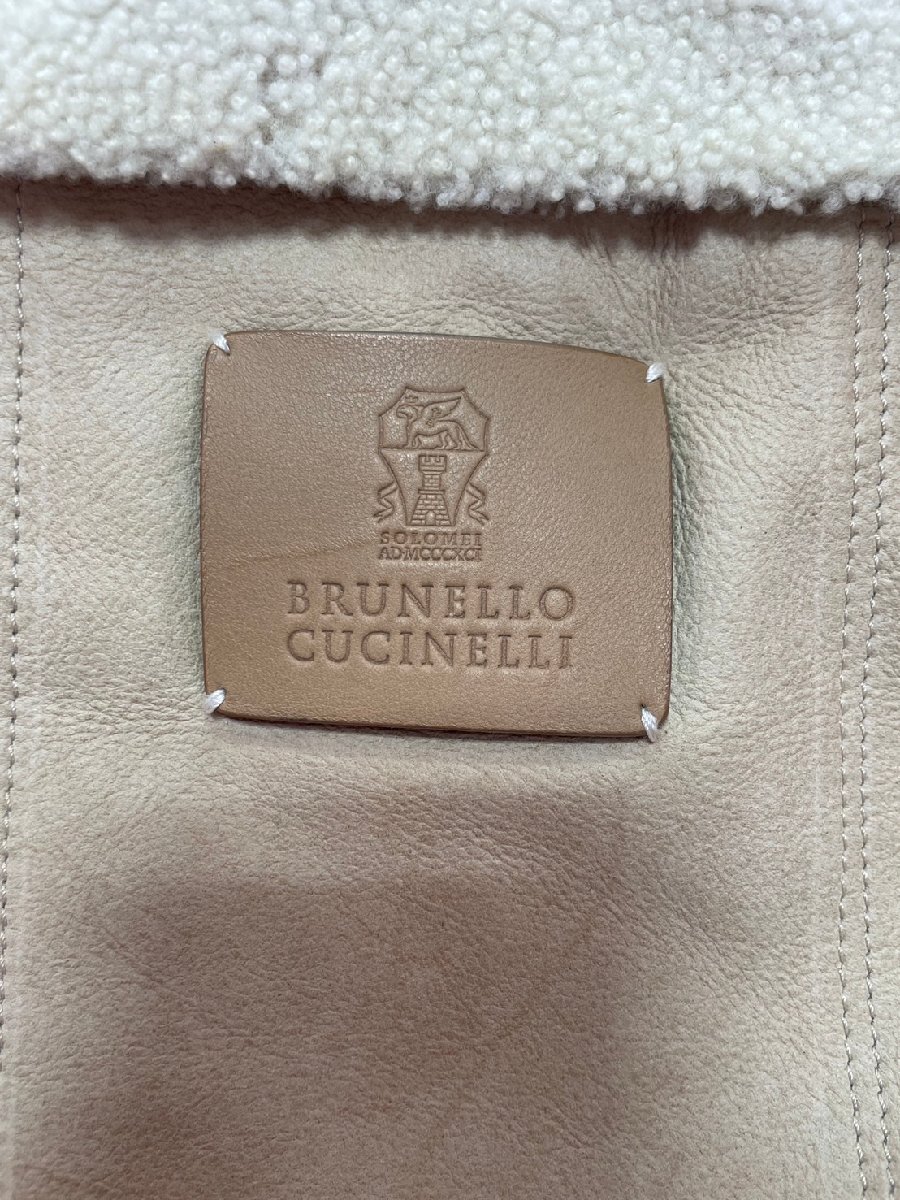 [8ND.10001E]*BRUNELLO CUCINELLI/ Brunello Cucinelli * большая сумка * мутон * женский сумка * сумка * бежевый * текущее состояние товар 