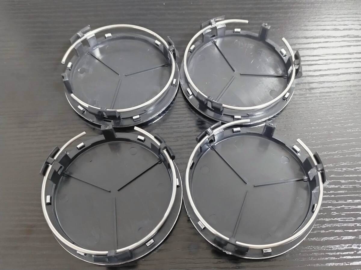 ネコポス送料無料4個SETマットブラック メルセデスベンツ アルミホイールセンターキャップ AMGスリーポインテッド スター w463w222w221w166_画像3