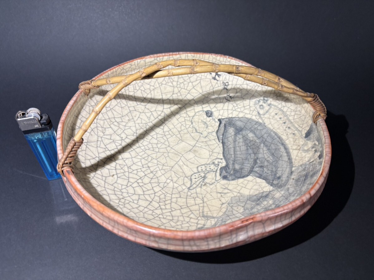 吉向 染付 手付鉢_画像1