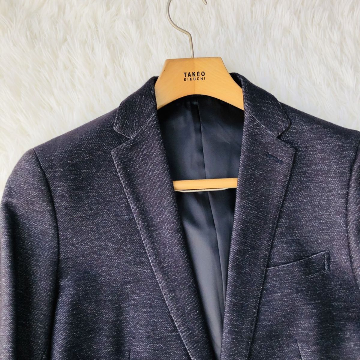 MICHEL KLEIN ミッシェルクラン テーラードジャケット ストレッチ 総裏 センターベント ネイビー サイズ46 M相当 ビジネスカジュアル 97_画像6