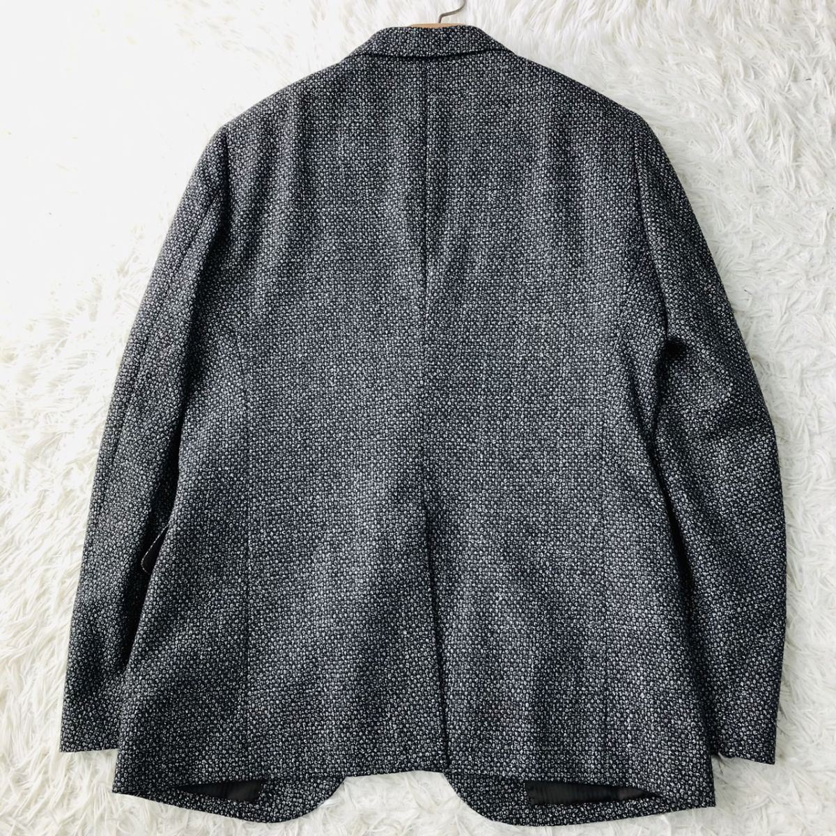 【高級生地/秋冬】m.f.editorial × FORTEX テーラードジャケット 総裏 センターベント グレー XLサイズ ビジネスカジュアル 135_画像5