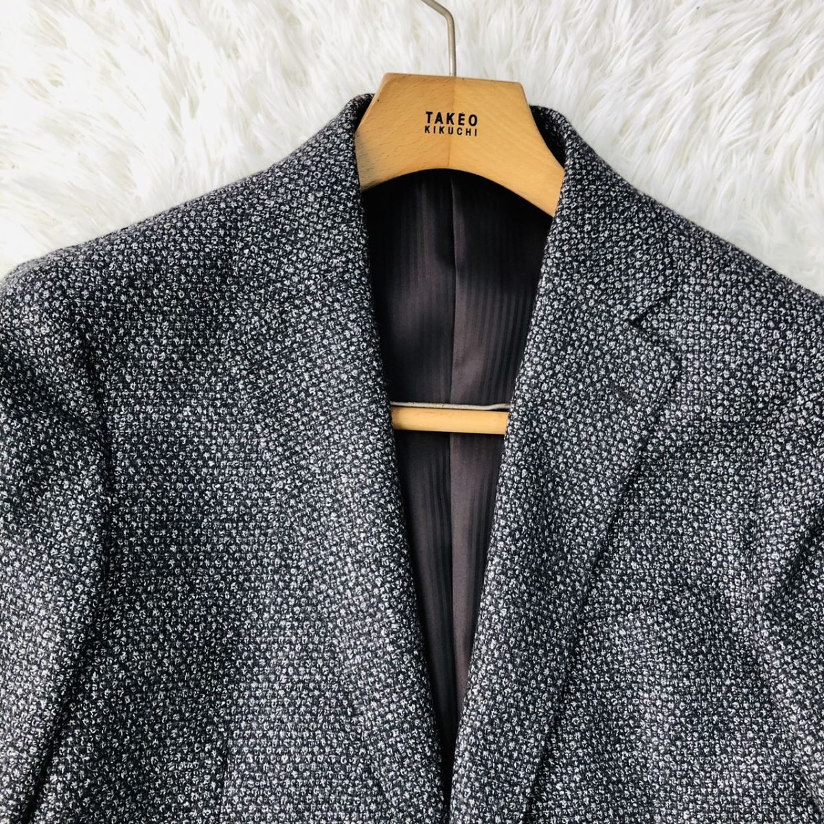 【高級生地/秋冬】m.f.editorial × FORTEX テーラードジャケット 総裏 センターベント グレー XLサイズ ビジネスカジュアル 135_画像6