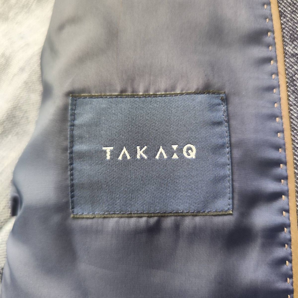 【機能性◎】TAKA:Q タカキュー セットアップスーツ デニム調 ウォッシャブル センターベント ネイビー Y4サイズ ビジネスカジュアル　_画像3